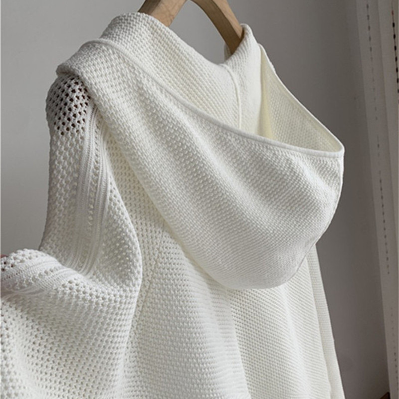 Title 4, Hollow Hooded Sweater-style Sweater Blouse