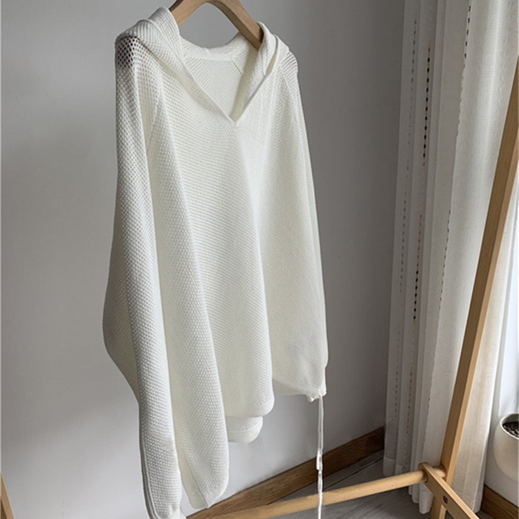 Title 5, Hollow Hooded Sweater-style Sweater Blouse