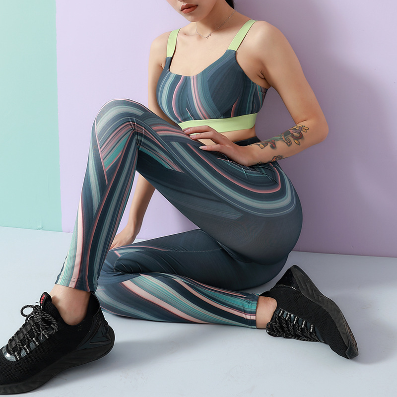 Slim Yoga Wear Suit Sports Bra Nine-point Pants Two-piece Suit