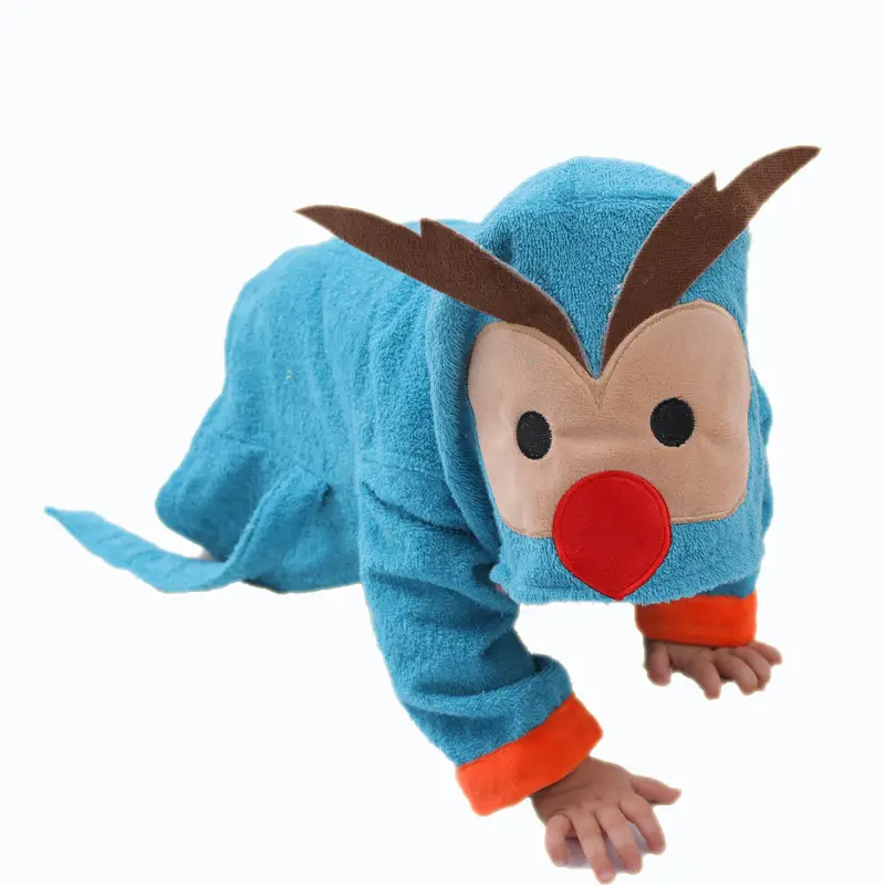 Pure Cotton Absorbent Bathrobe Bathing Hooded Bath Towel