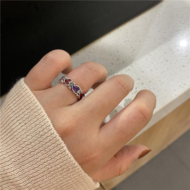 Korean Retro Ins Trendy Personality Distressed Dark Ring Women