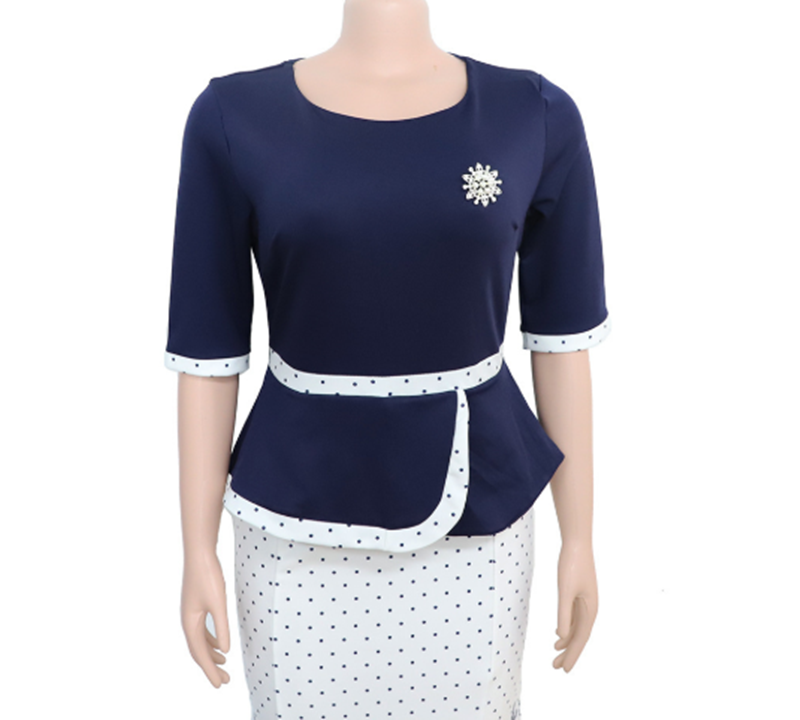 Women's Mid-length Printed Fake Two-piece Dress