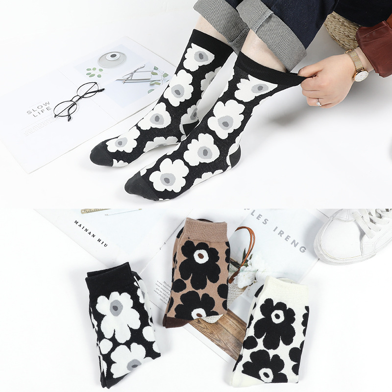 Title 4, Girly Cute Ins Wind Flower Chaussettes Chausset...