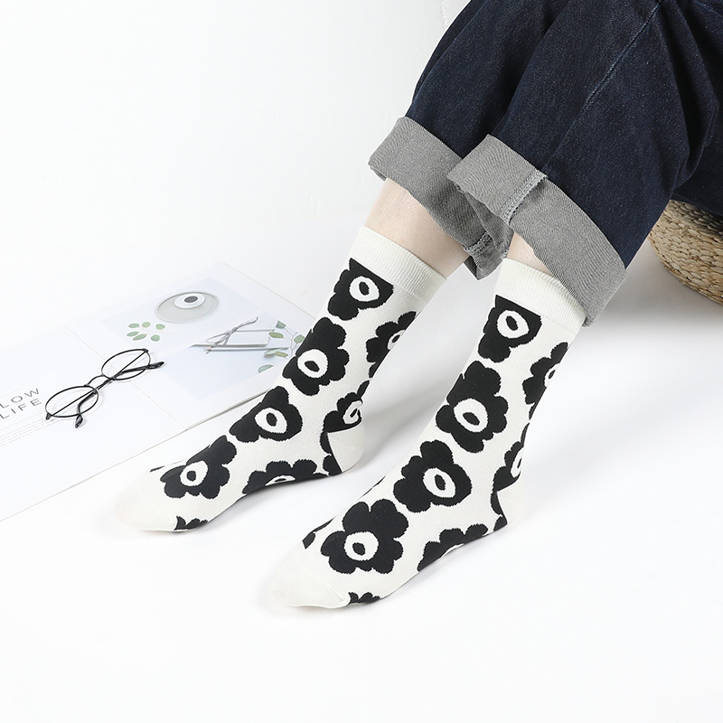 Title 5, Girly Cute Ins Wind Flower Chaussettes Chausset...