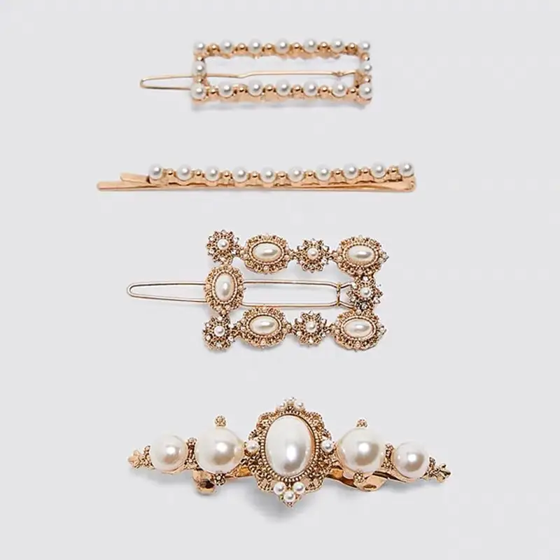 Japanese and Korean New Style Pearl Rhinestone Hairpin Women
