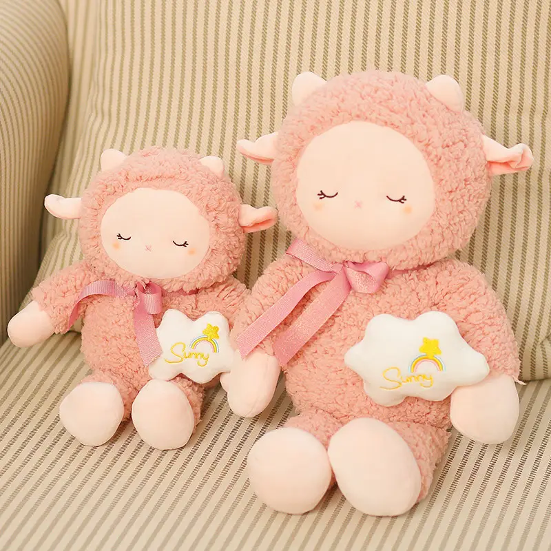 Lamb Doll Plush Toy Pink Sheep Pillow