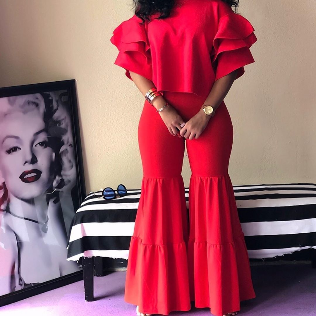 European and American Women's Wide-leg pants Two-piece Suit