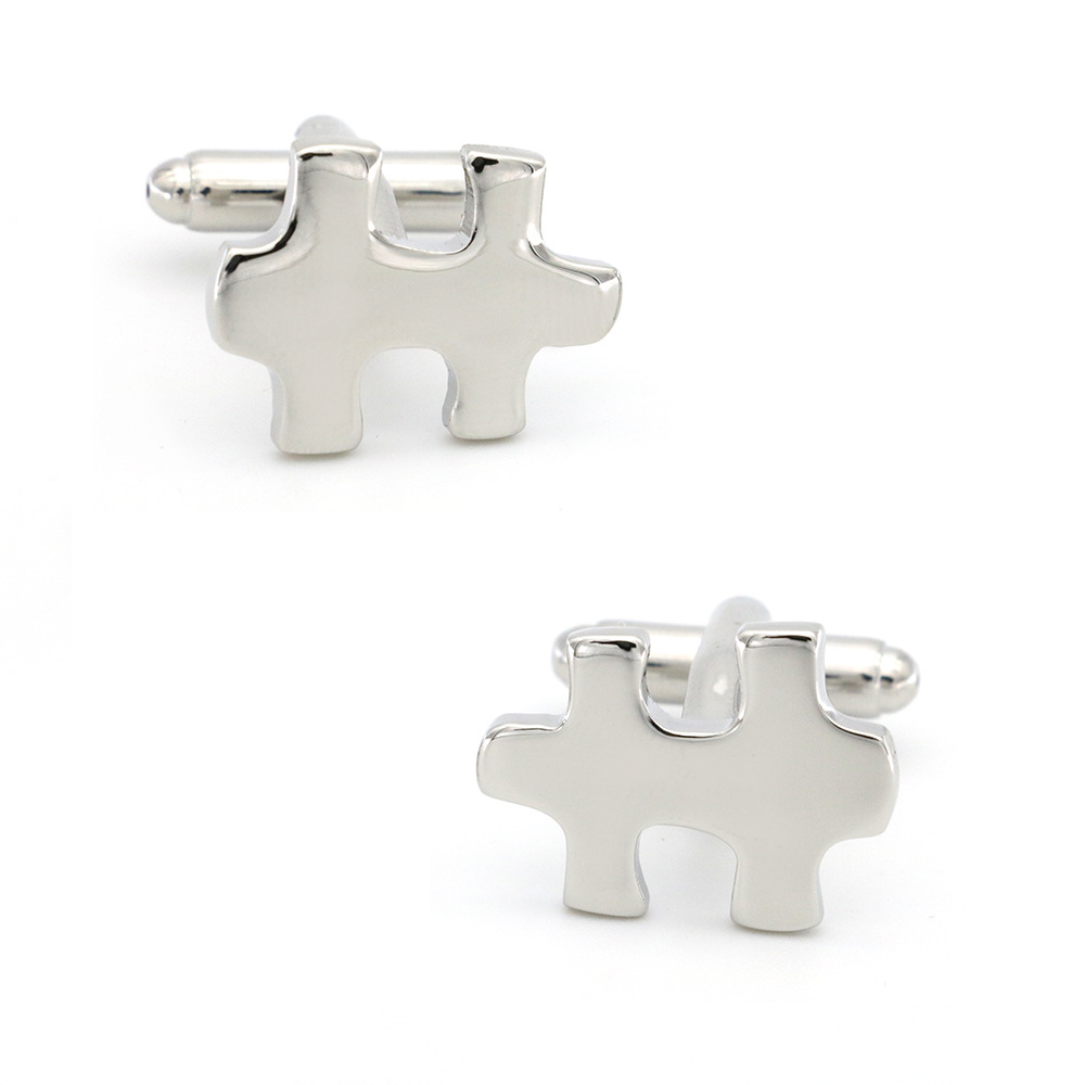 Silver-Tone Puzzle Cufflinks, picture 2 of 4