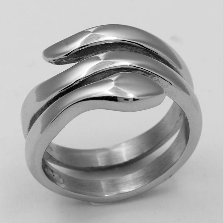 Snake Shaped Titanium Stainless Steel Ring Couple Men's Female Ring