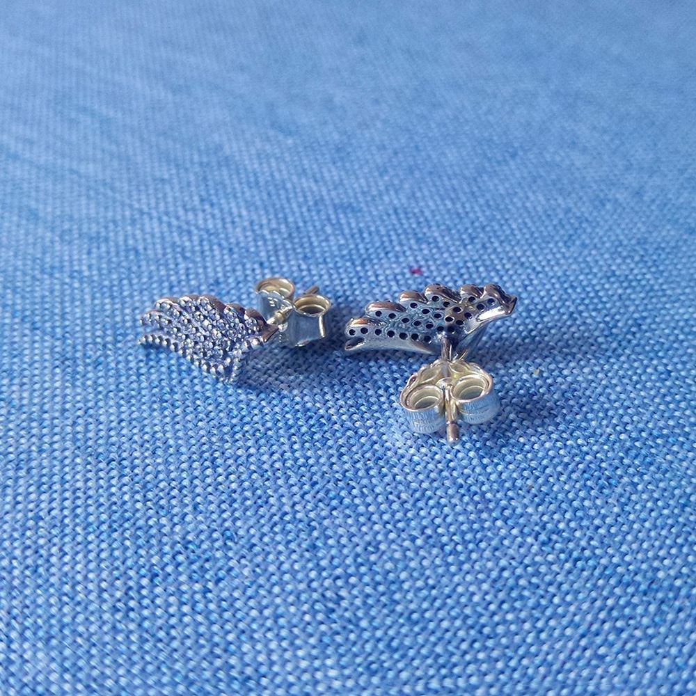 Magnificent Feather Angel Wings Earrings Sterling Silver Ear Jewelry