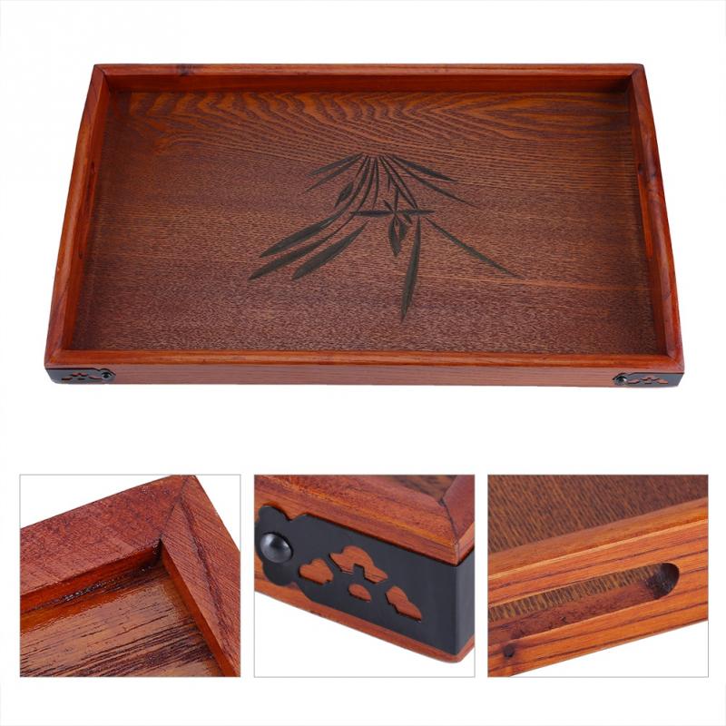 Title 2, Rectangular Household Cup Tea Tray Wooden Tray