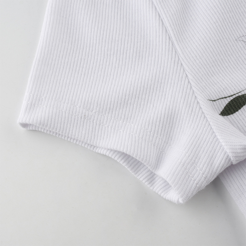 Sexy Two Tigers Fighting Print Short Sleeve Tight T-shirt