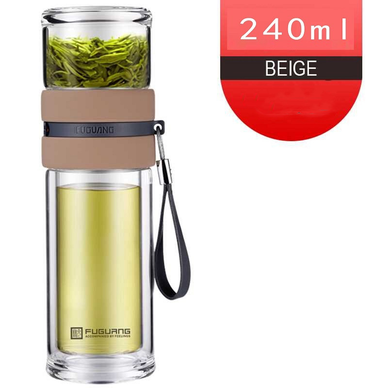 Double Glass Car Cup Portable Transparent Office Cup