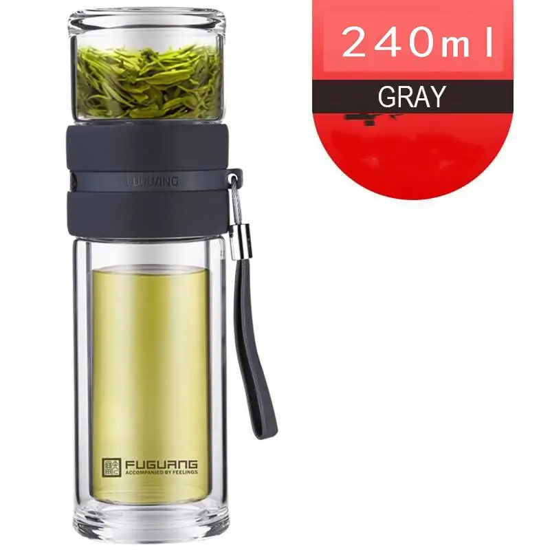 Double Glass Car Cup Portable Transparent Office Cup