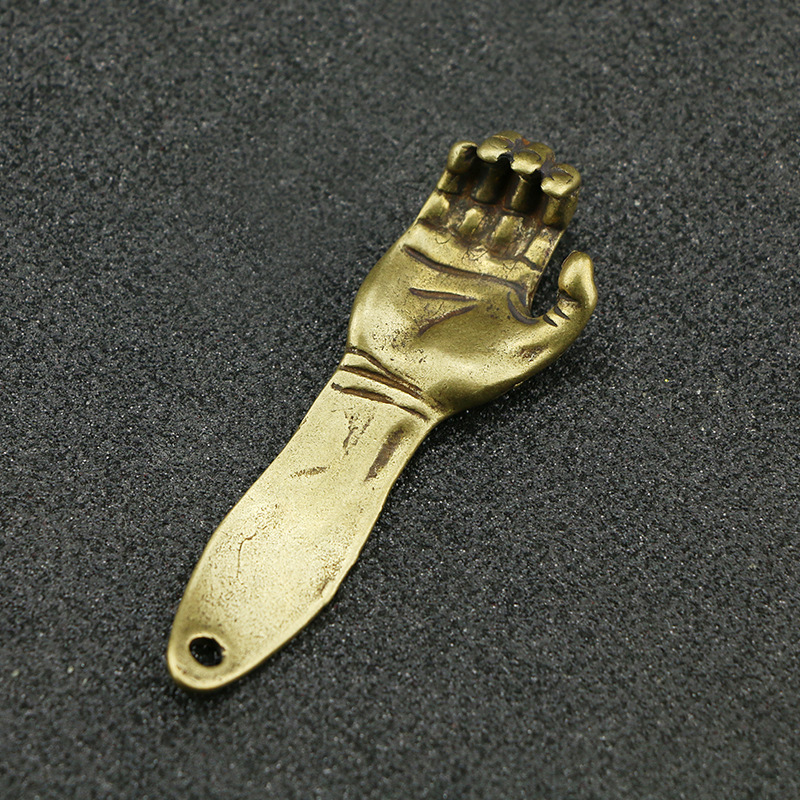 Arm Bottle Opener Brass Car key Pendant (Gold)