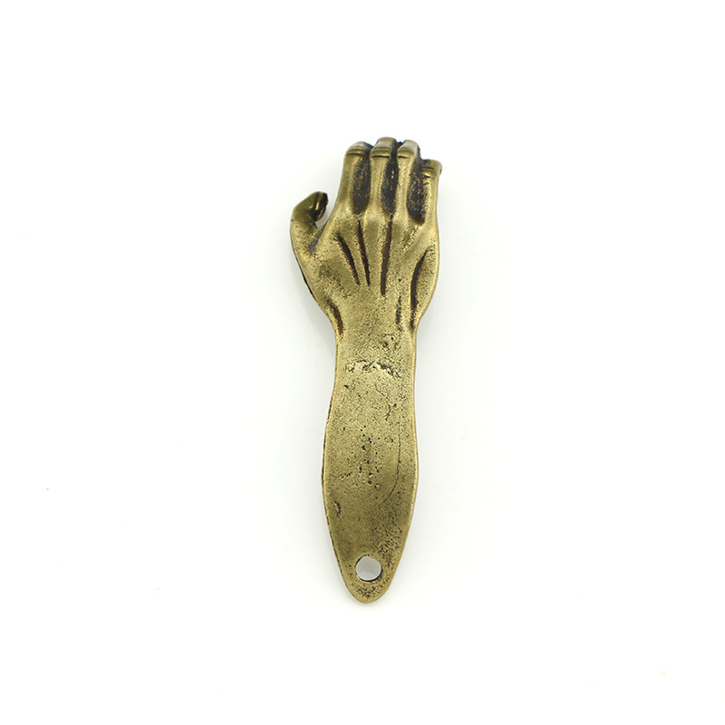 Arm Bottle Opener Brass Car key Pendant (Gold)