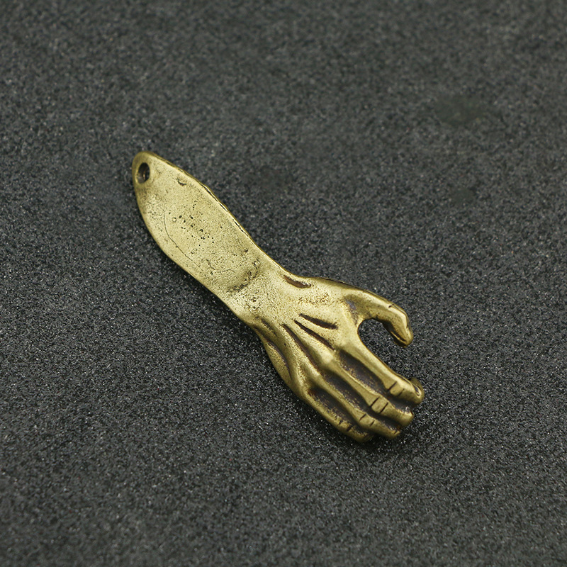 Arm Bottle Opener Brass Car key Pendant (Gold)