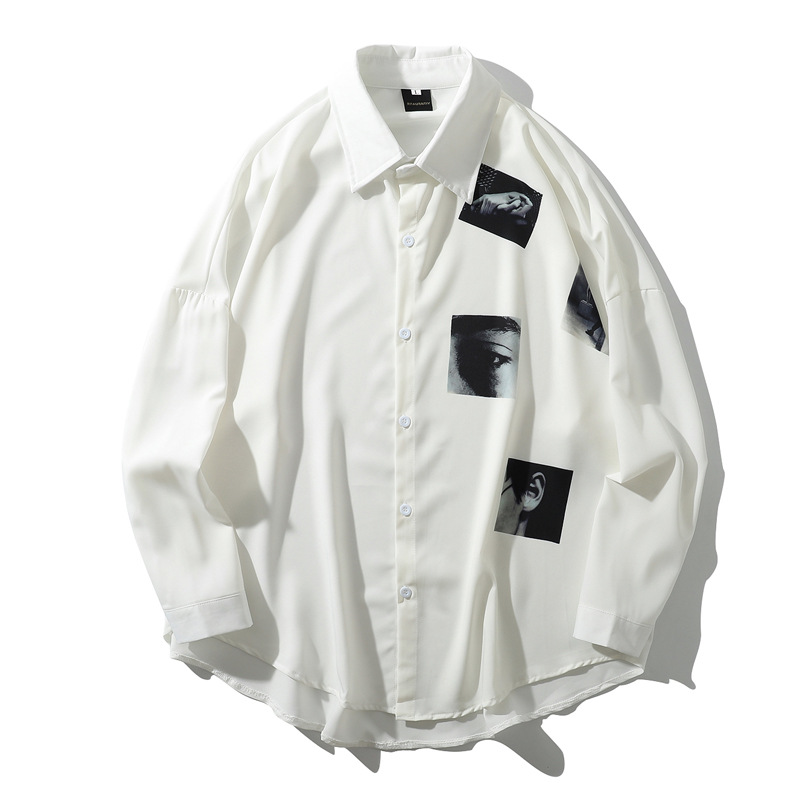 Fall Retro Loose Draped Flower Shirt