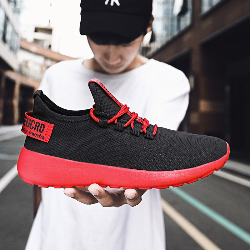 CrLightweight Single Shoes Flying Woven Breathable Running Shoes