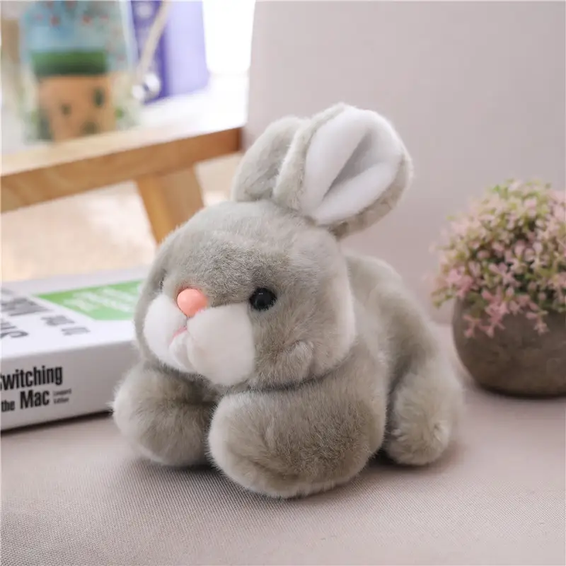 Long-Haired Lying Rabbit Plush Toy Simulation