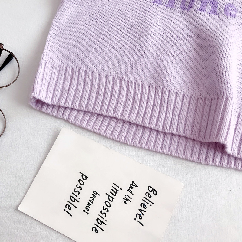 Flower Collar Loose Long-Sleeved Cotton Sweater