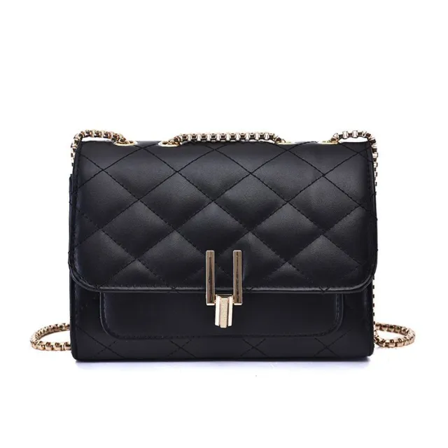 Chain Bag Fashion All Match PU Female Bag Messenger Bag Black - Shop at LoveMi