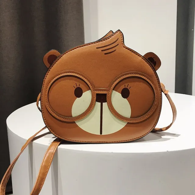 Cute Squirrel Small Round Bag Fashion One Shoulder Messenger Bag Women Brown - Shop at LoveMi