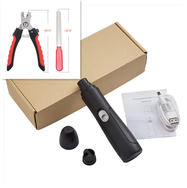 Rechargeable USB Pet Automatic Dog Nail Grinder Animal Clipper Black Set - Shop at LoveMi