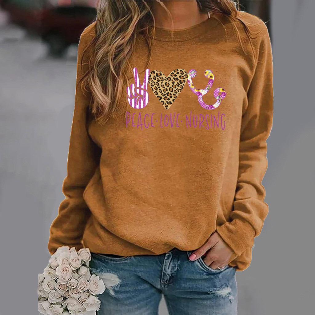 Title 6, Pattern Printing Long-Sleeved Round Neck Sweate...