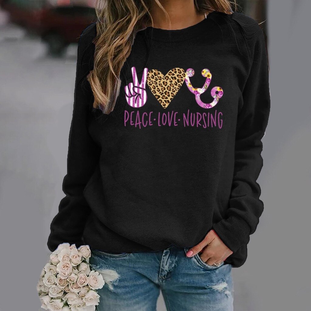 Title 2, Pattern Printing Long-Sleeved Round Neck Sweate...