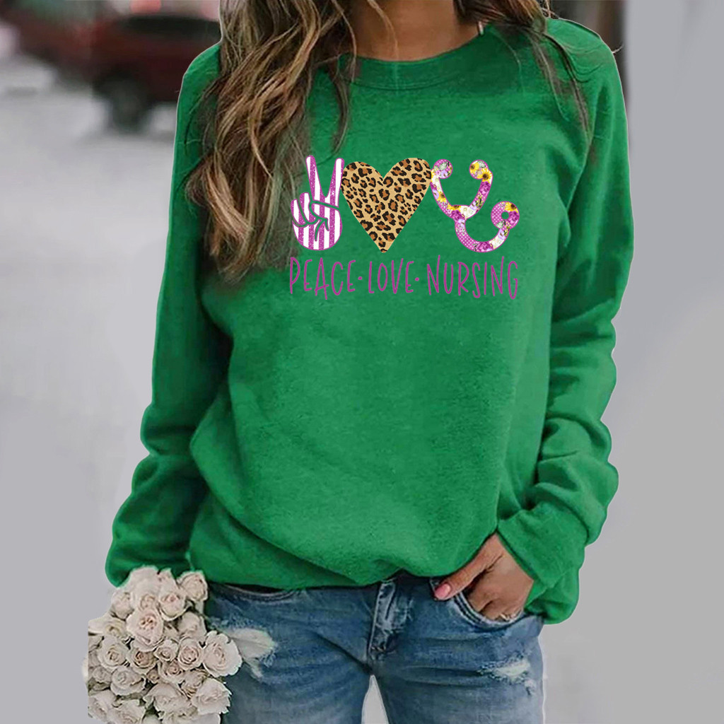 Title 5, Pattern Printing Long-Sleeved Round Neck Sweate...