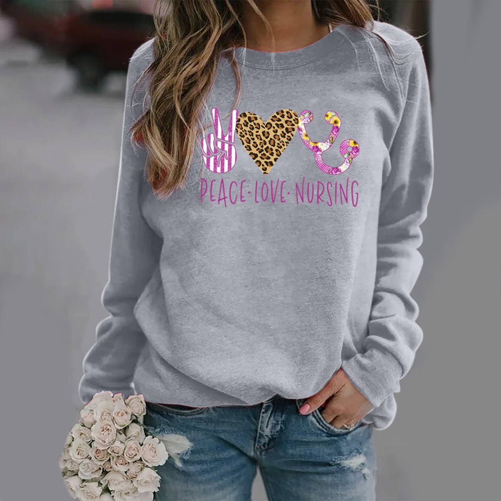 Title 2, Pattern Printing Long-Sleeved Round Neck Sweate...