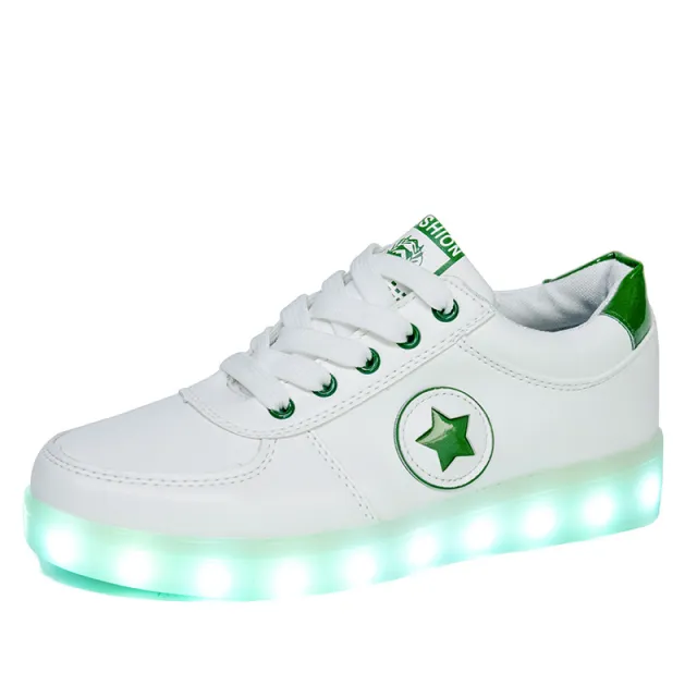 Korean Version Of All Match USB Charging Student Sandals Platform Luminous Shoes Green - Shop at LoveMi