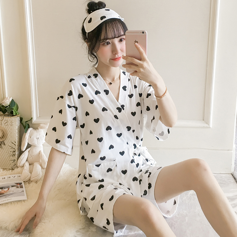 Title 1, Kimono Pajamas Women SummerShort-Sleeved Cotton...