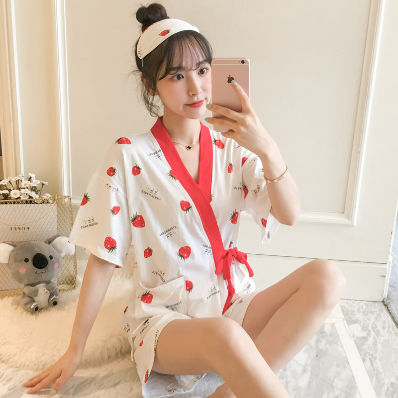 Title 6, Kimono Pajamas Women SummerShort-Sleeved Cotton...