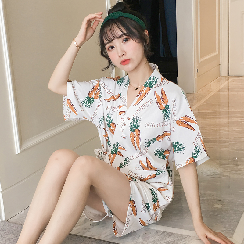 Title 3, Kimono Pajamas Women SummerShort-Sleeved Cotton...