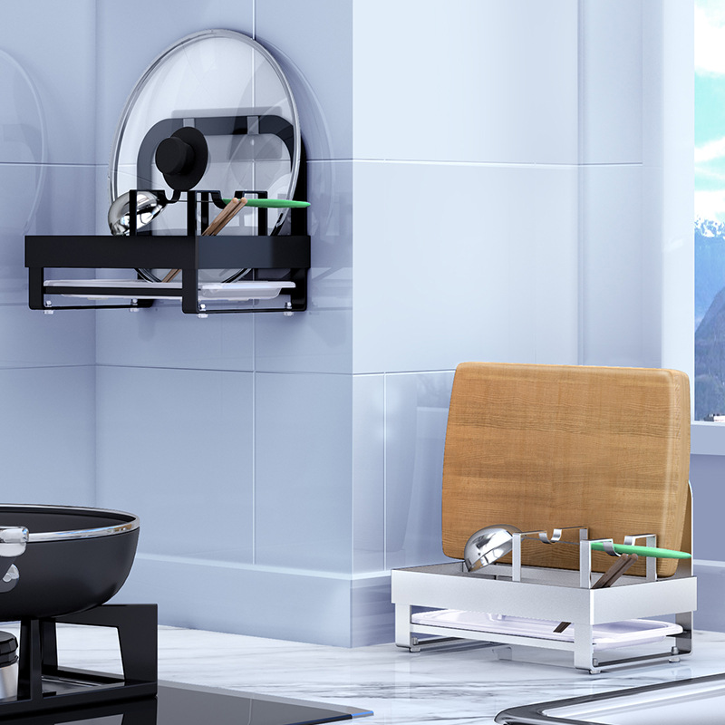 Household Spatula Rack Kitchen Countertop Storage Pot Cover Rack