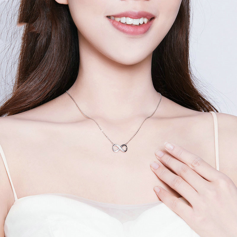 Women's Fashion Simple Platinum Plated DIY Sterling Silver Necklace