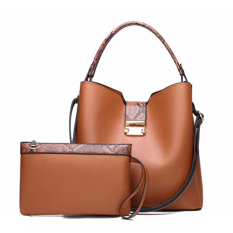 One-shoulder Messenger Bag Portable Two-piece Bag - Brown