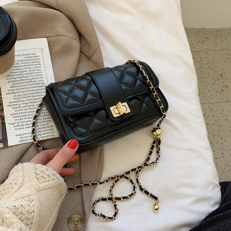 Lingge Small Incense Bag Fashion One shoulder Armpit bag Black - Shop at LoveMi