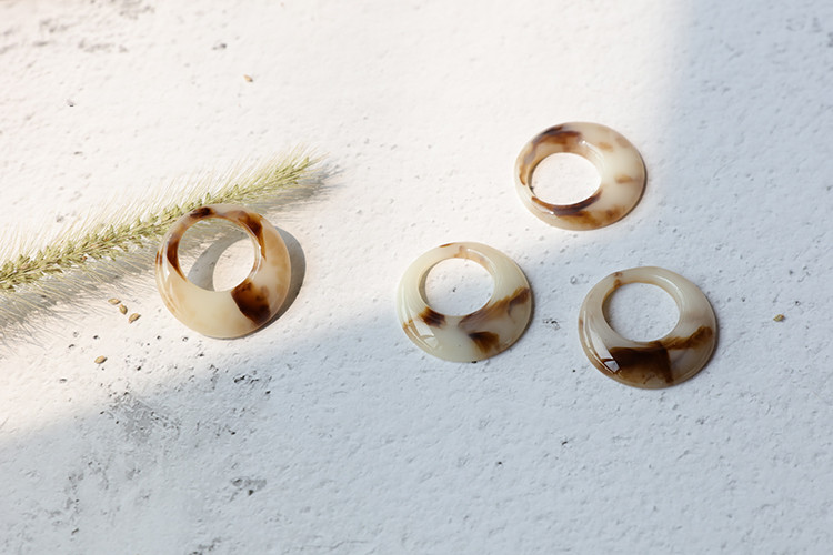 Retro Japanese And Korean Style Resin Irregular Water Drop Big Circle Earrings