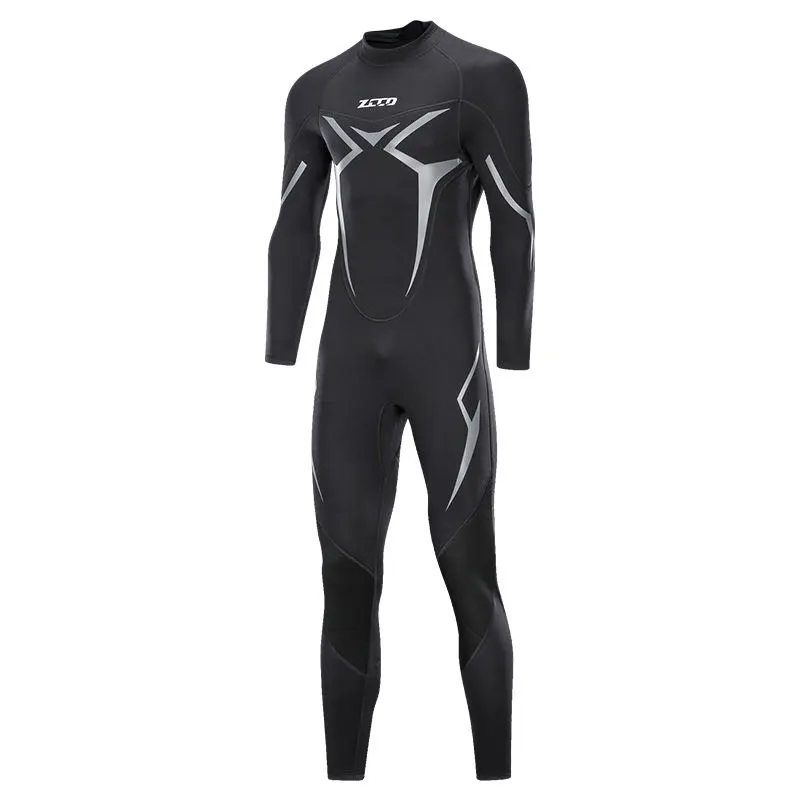 Thicken Warm Deep Snorkeling Surfing Suit Swimsuit - Silver