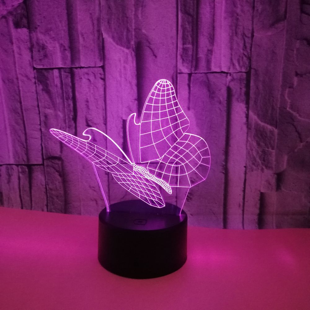 Butterfly Touch 3D Night Light, picture 3 of 4