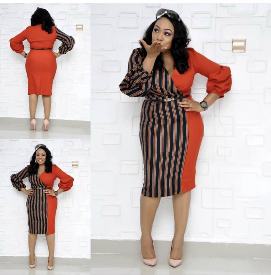 Slim Dress With Printed Belt