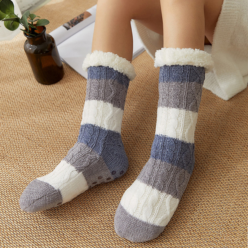 Title 1, Warm Thick Non-Slip Coral Fleece Socks