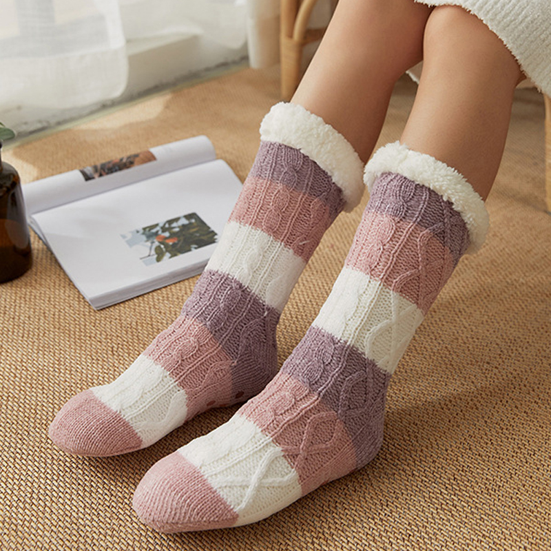 Title 2, Warm thick non-slip coral fleece socks offer ul...