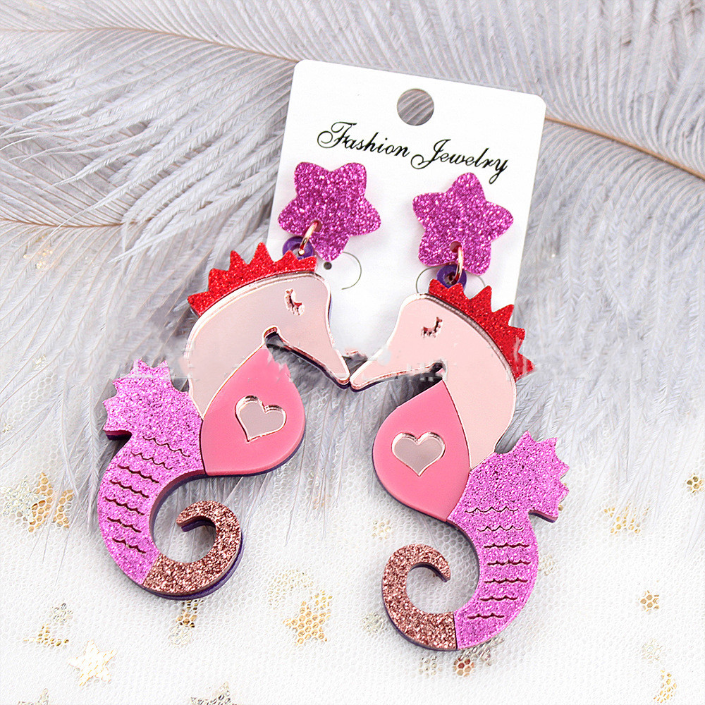 Fashion Popular Party Hippocampus Earrings Trendy Girl Earrings