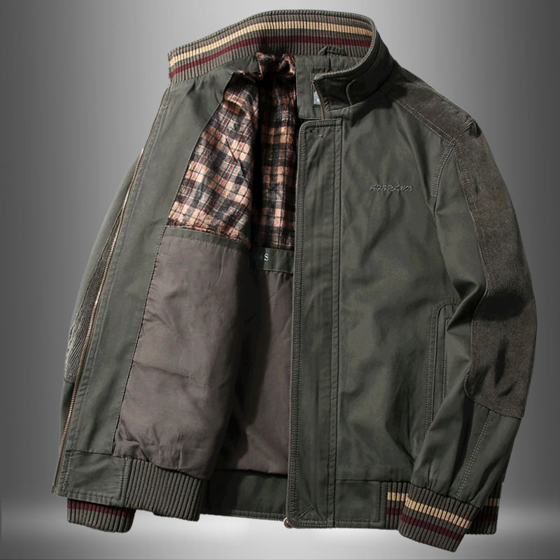 Loose Plus Size Cotton Jacket With Stand-Up Collar