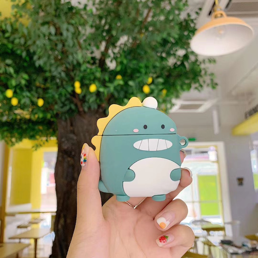 Compatible with Apple, Wireless Bluetooth Cute Dinosaur Earphone Cover Case