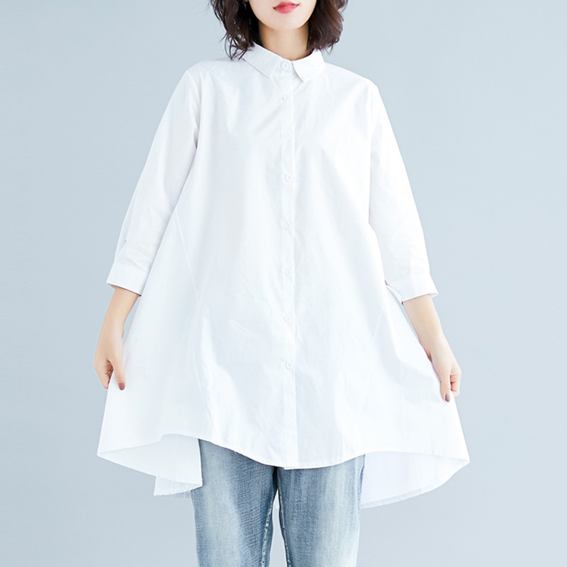 Large Size Shirt Fat Sister Western Style Loose Mid-length